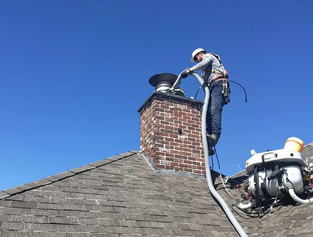 Dedicated San Juan Capistrano Chimney Sweep team member cleaning a chimney in San Juan Capistrano, CA