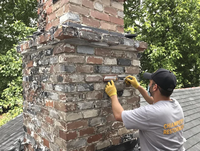 In-progress chimney restoration by San Juan Capistrano Chimney Sweep in San Juan Capistrano, CA