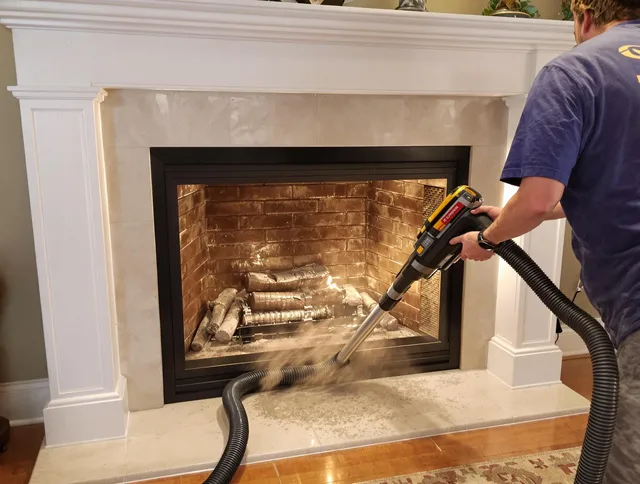 Fireplace cleaning performed by San Juan Capistrano Chimney Sweep in San Juan Capistrano, CA